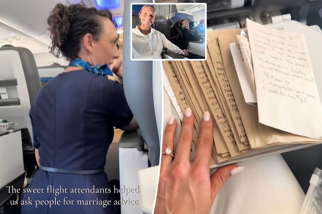 The flight doctor had passengers to write to us wedding tips on the way to our wedding - and we will feed these tips forever