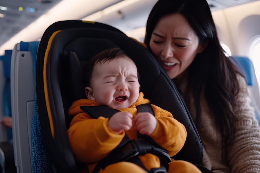 Baby crying on the plane