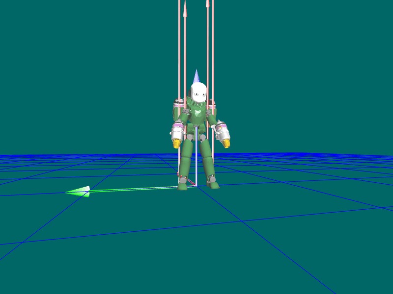 A model of modeling of the humanoid flying robot.