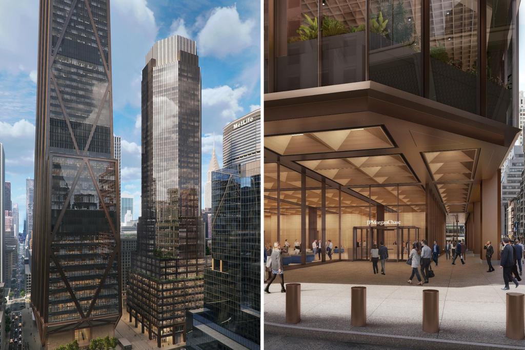 JPMORGAN plans to sprinkle the Drab tower near the new Midtown Headquarters - and here is a first glance